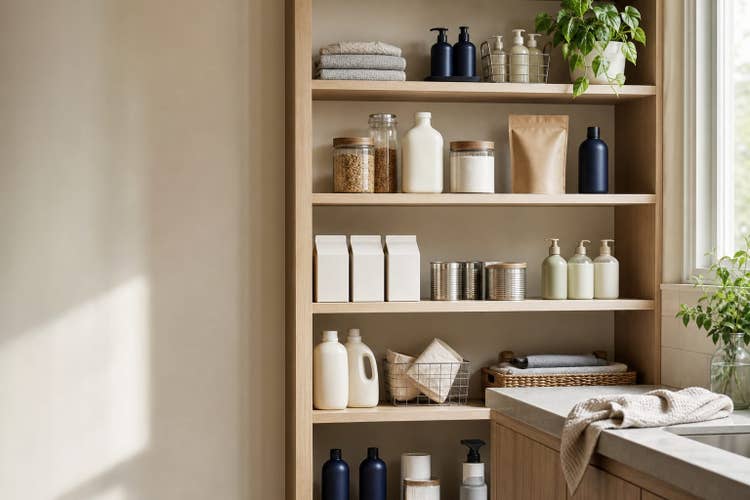 Spenser & Williams products on a pantry shelf