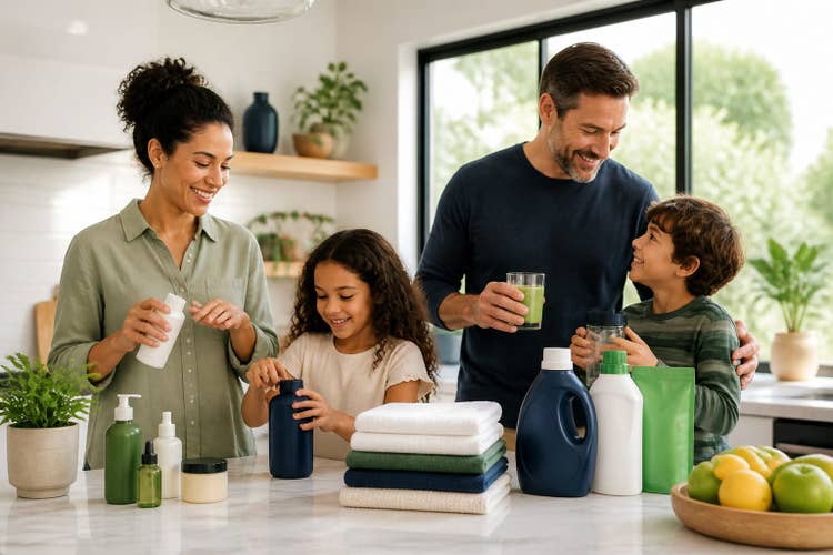 A family kitchen stocked with Spenser & Williams products